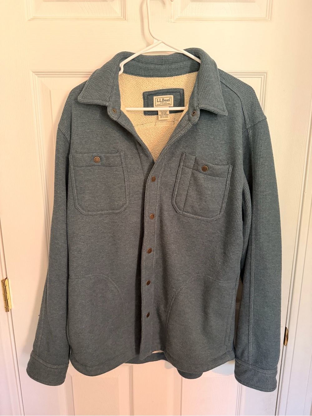 L.L. Bean Men’s Dusty Blue Sherpa-Lined Shirt Jacket
